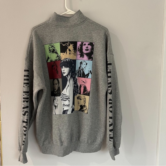 Taylor Swift Sweaters - Taylor Swift Eras Tour Grey Zip Up Sweatshirt